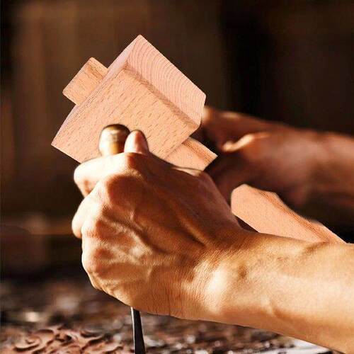 250mm Beech Solid Carpenter Wood Wooden Mallet Hammer