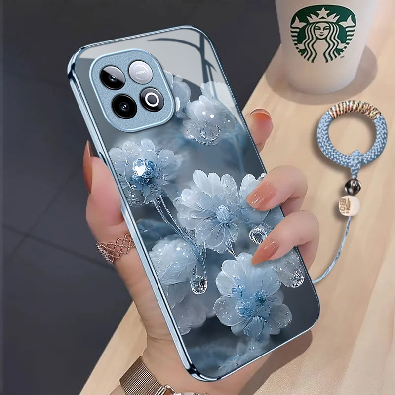 水晶花适用iQOOZ11Turbo手机壳iqooz10TurboPro新款iqooz9x/z7i/z3/z1硬iqooz7xm玻璃iqooz10x/z8x/z5x液态