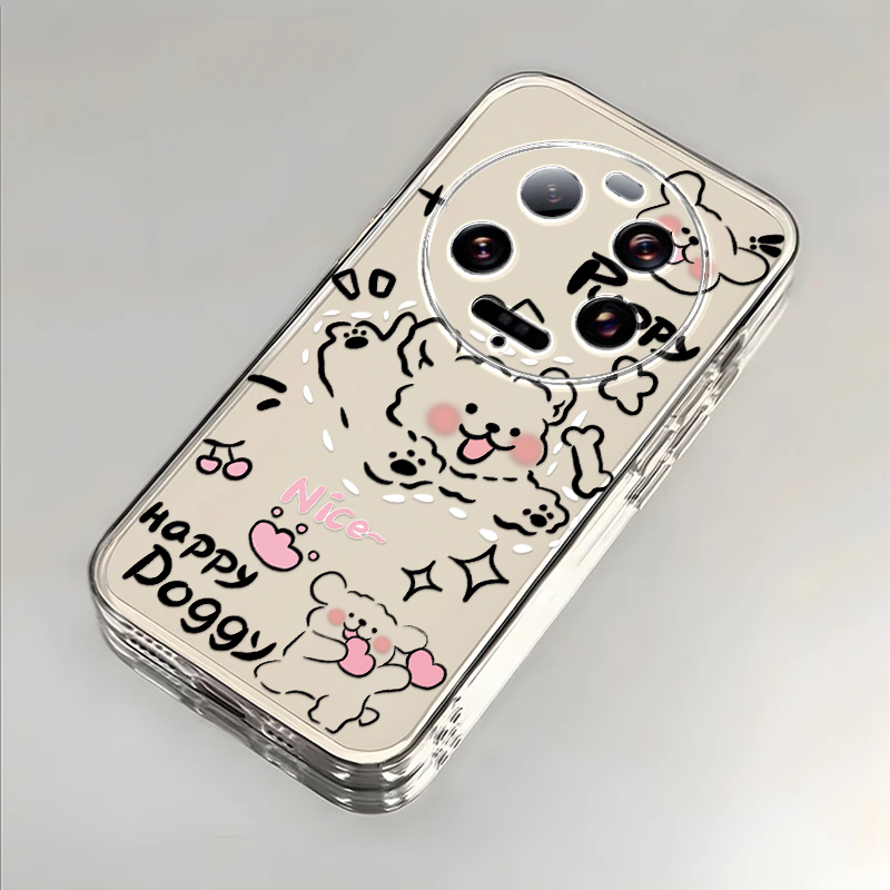 奔跑小狗适用小米13Ultra手机壳新款2304FPN6DC防摔镜头全包男女挂绳创意透明软壳保护套高级感时尚个性情侣