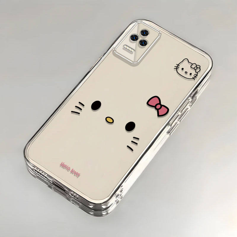 可爱kt猫适用红米K40S手机壳新款22021211RC防摔镜头全包男女挂绳创意透明保护套高级感时尚软壳个性小众情侣