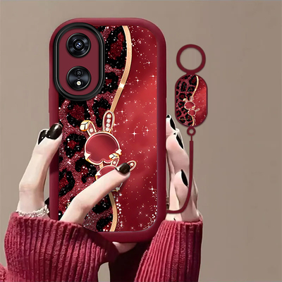 豹纹兔适用OPPOA975G手机壳oppoa96/95/72新款a93/92/56s防摔55/53/52软壳36/32/5活力版11/9/2x全a3/1i