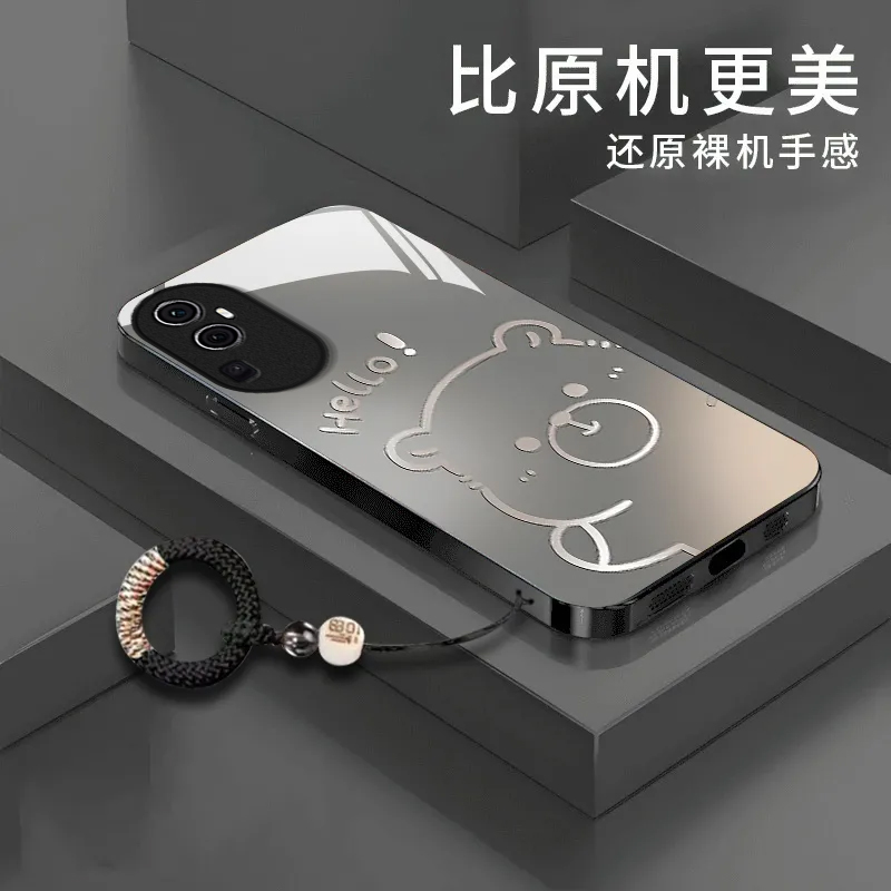 渐变水豚适用OPPOReno10Pro+手机壳新款PHU110防摔镜头全包男女挂绳液态玻璃硬壳保护套高级时尚个性小众情侣