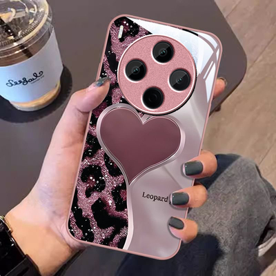 豹纹爱心适用vivoY500Pro手机壳y300/y200/y100i新款y97玻璃y93/y76/y74/y52/y51sy78/y77t套y50y37mpro+5gGT