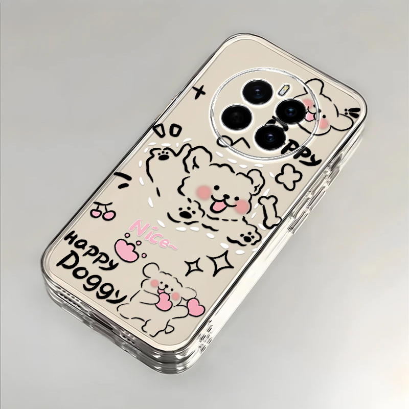 奔跑小狗适用荣耀Magic7手机壳新款PTP-AN00防摔镜头全包男女挂绳创意透明软壳保护套高级感时尚个性小众情侣