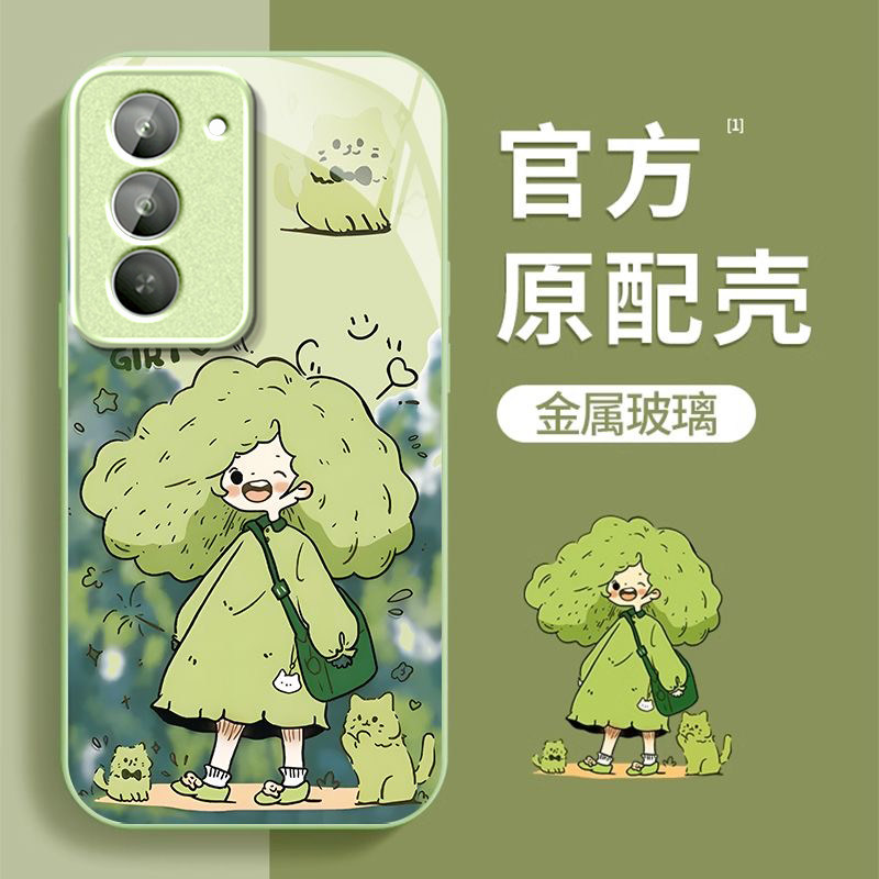 可爱女孩适用红米Note15R手机壳红米Note14/13/12pro+新款12/11r玻璃note10/9高级5g防摔11se硬壳turbo3/4Pro