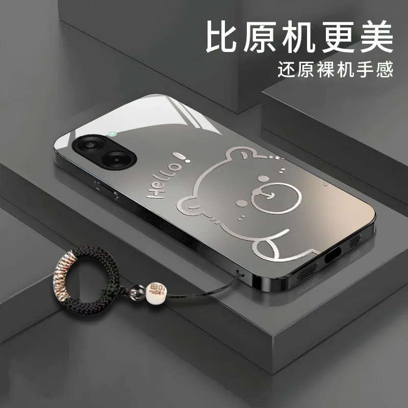 渐变水豚适用一加Ace5竞速版手机壳新款PLF110防摔镜头全包男女挂绳液态玻璃硬壳保护套高级时尚个性小众情侣