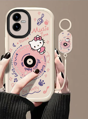 光碟猫咪适用vivoT2X手机壳vivoT1x新款vivoG2高级感vivoU3x镜头全包防摔男女保护套高级轻奢带挂绳小众情侣