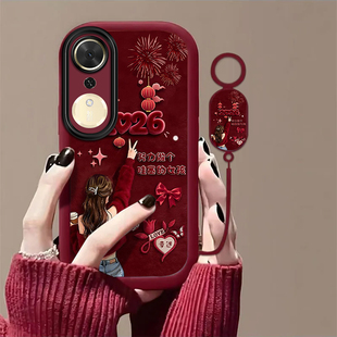 努力做个哇塞的女孩适用荣耀畅玩70Plus手机壳新款防摔镜头全包男女挂绳硅胶软壳创意保护套高级感时尚小众