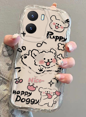 适用vivoy35手机壳y200新款Y100i透明奶油纹y53s硅胶vovoy52s全包y31s标准版防摔y33s软y32t男y30g外壳y11女+