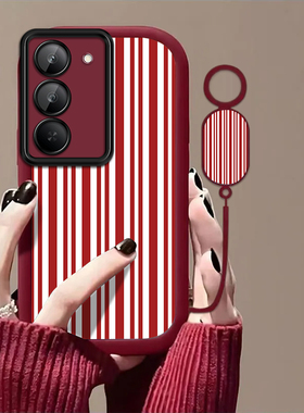 红线条适用红米Note15R手机壳红米Note14/13/12pro+新款12/11r高级note10/9全包5g防摔11se软壳turbo3/4Pro