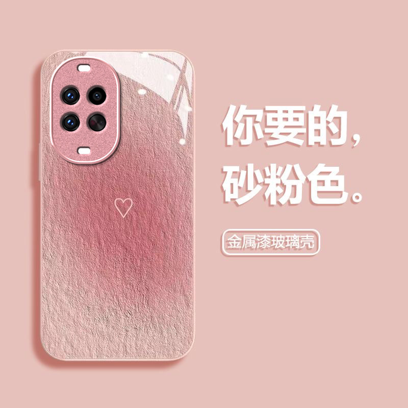 油画爱心适用华为nova15Ultra手机壳nova14pro/nova12ultra硬13/10pro新款nova9/8se玻璃nova7/6/4防摔nov5i