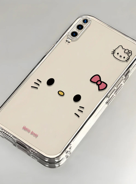 可爱kt猫适用华为P30手机壳新款ELE-AL00防摔镜头全包男女挂绳创意透明软壳保护套高级感时尚个性小众情侣潮