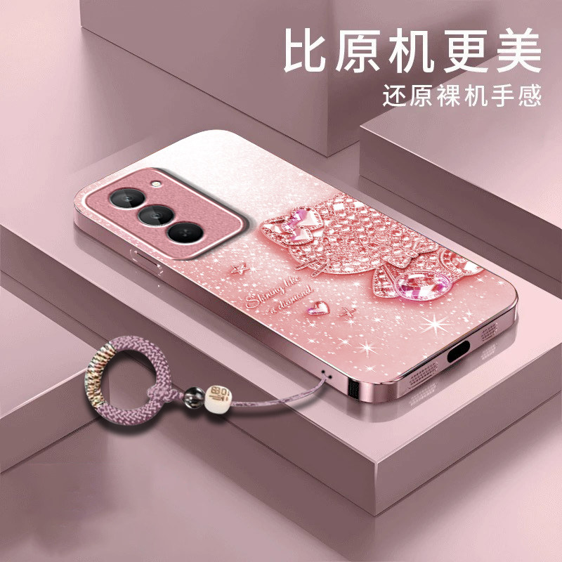 钻石猫咪适用红米Note15R手机壳红米Note14/13/12pro+新款12/11r玻璃note10/9高级5g防摔11se硬壳turbo3/4Pro