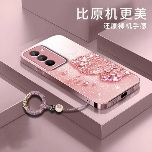 钻石猫咪适用红米Note15R手机壳红米Note14/13/12pro+新款12/11r玻璃note10/9高级5g防摔11se硬壳turbo3/4Pro