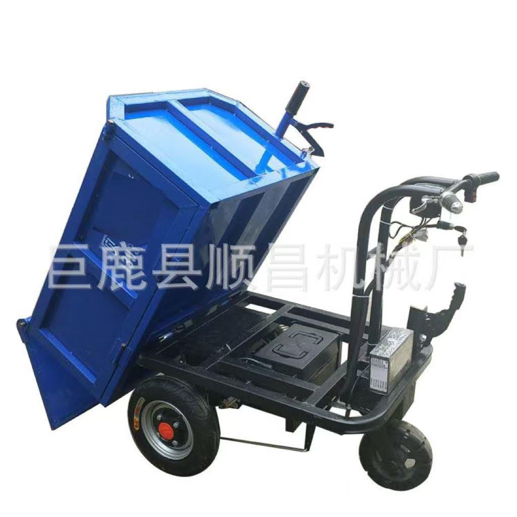 建筑工地电动手推车搬运车翻斗电动平板手推车养殖场推粪车