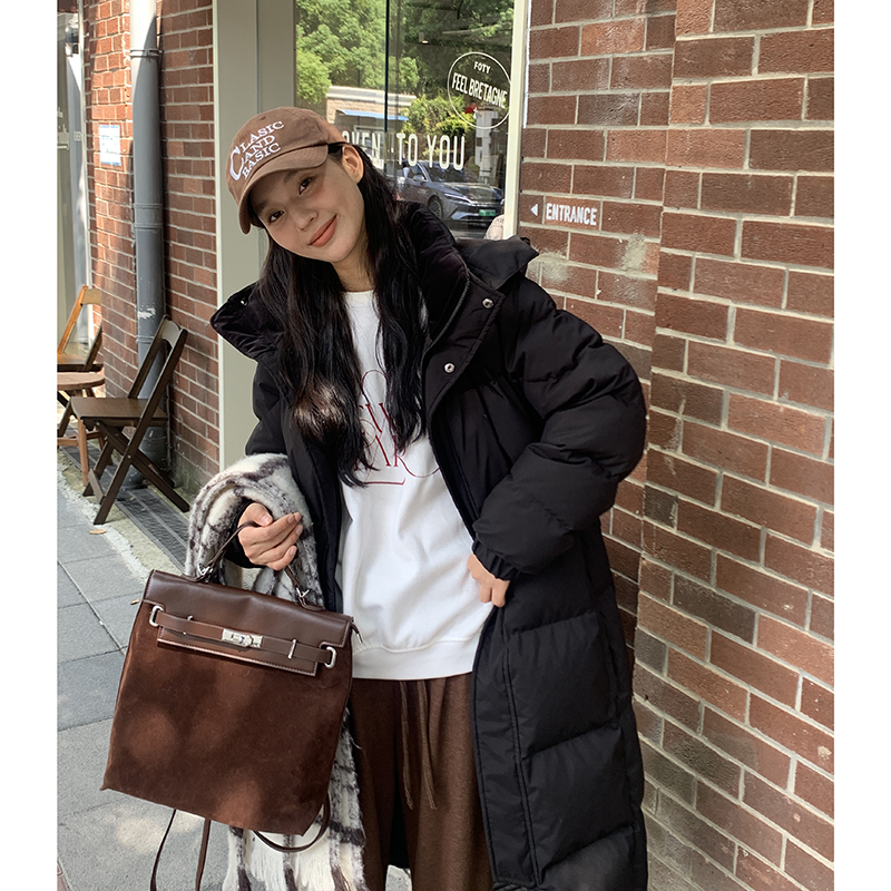 中长款羽绒服白鸭绒男女2025新款超长款过膝冬季加厚宽松情侣中戏