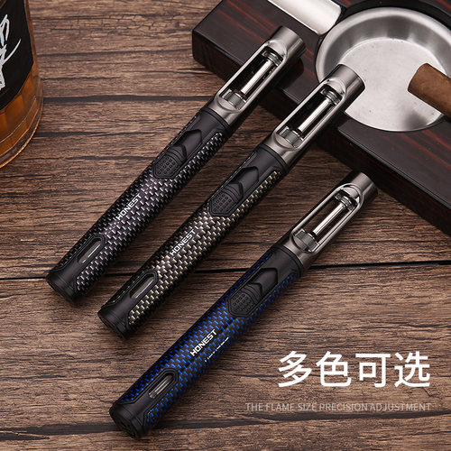 2024新品百诚充气打火机雪茄艾灸防风户外点火器创意耐用喷火枪