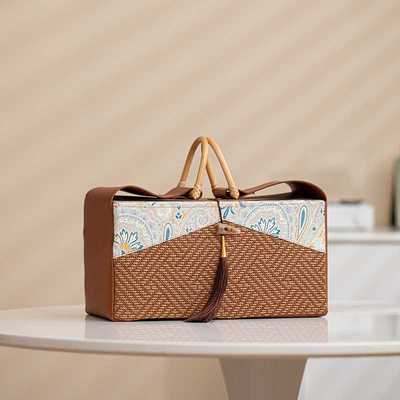 糖藤盒编皮质手提礼品盒喜盒仪式感创意中秋月饼伴手礼空礼中国风