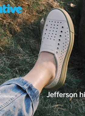 native春夏新品Jefferson hi洞洞鞋女款凉鞋雨鞋拖鞋厚底户外鞋