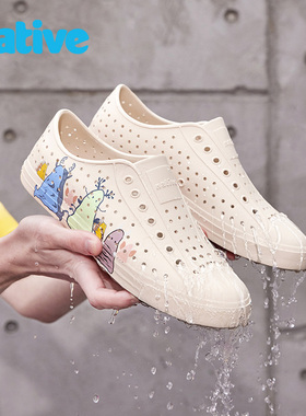 native新品卡通印花守护灵亲子洞洞鞋户外溯溪沙滩凉鞋雨鞋情侣