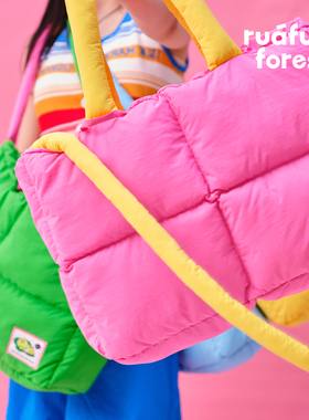 ruafufu forest蓬蓬云朵包枕头包时尚多巴胺女挎包单肩包羽绒包