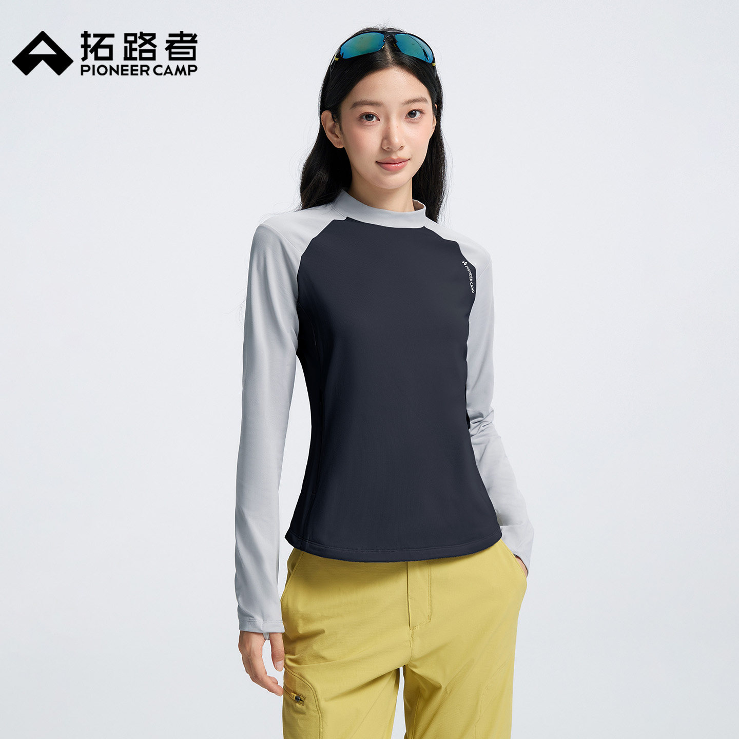 拓路者插肩袖半高领弹力打底抓绒衣女款秋冬薄绒保暖内搭长袖t恤,女装/女士精品,T恤,淘宝优惠券,粉丝福利购,淘宝优惠卷