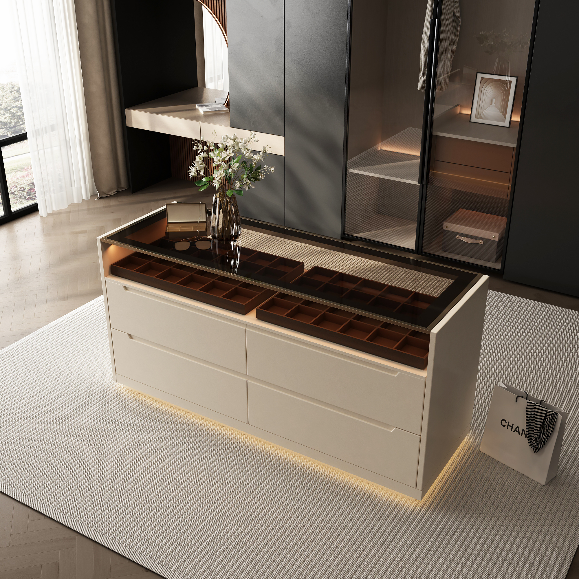 简约现代高级感斗柜首饰收纳柜