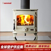 senmei欧式 铸铁搪瓷真火壁炉取暖炉烧火宽版 铸铁小壁炉系列ZRL