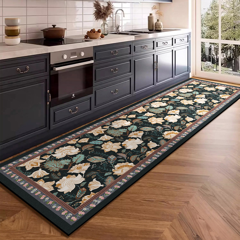 美式轻奢厨房地垫防滑防油可擦免洗地毯防水脚垫吸水硅藻泥新款