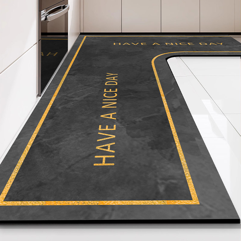 厨房专用地垫2026新款防滑防油可擦免洗垫子门口L型吸水耐脏地毯