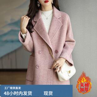 中长款芼呢西装外套女2025新款秋冬夹檰加厚女士爆款呢子西服大衣