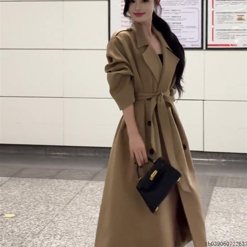 卡其色风衣外套女中长款2025春秋季新款流行高级感英伦风休闲大衣