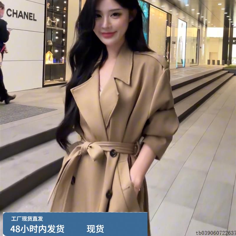 卡其色风衣外套女中长款2025春秋新款小个子高级感英伦风气质大衣