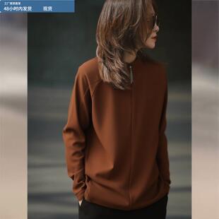 橙色立领卫衣外套女2025冬季新款加绒加厚修身内搭可外穿休闲上衣