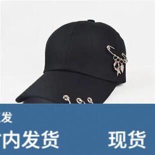 韩版带环别针鸭舌帽女夏季2026新款时尚洋派潮流百搭可爱棒球帽子