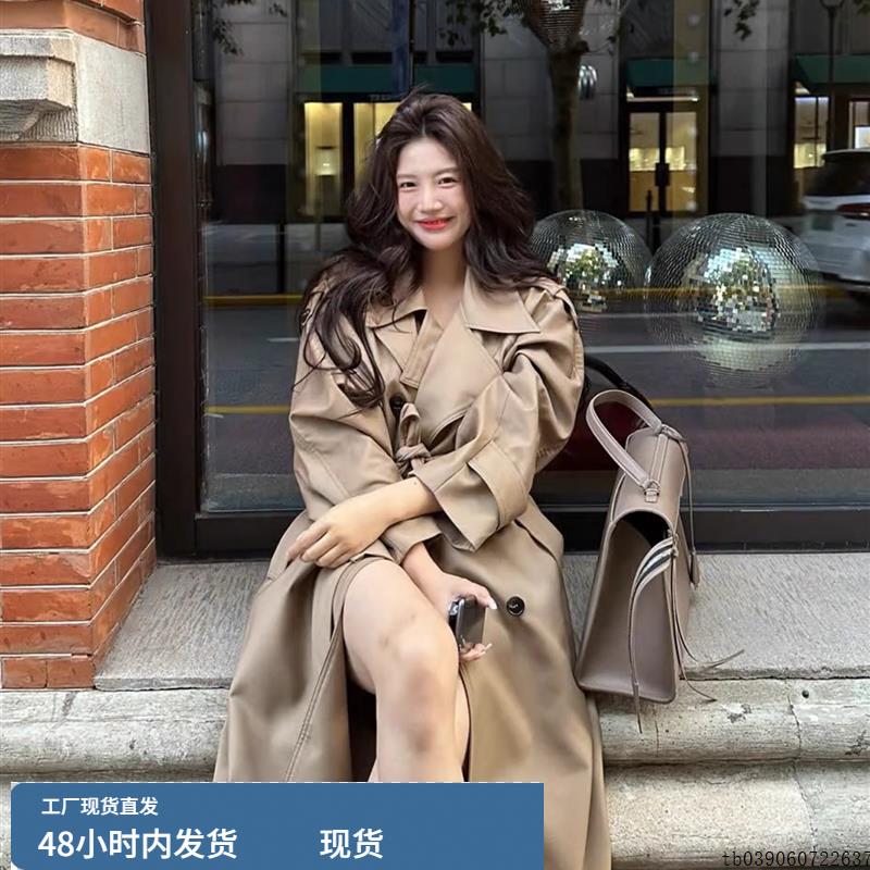卡其色风衣外套女中长款2025春秋新款韩系小个子英伦风高级感大衣