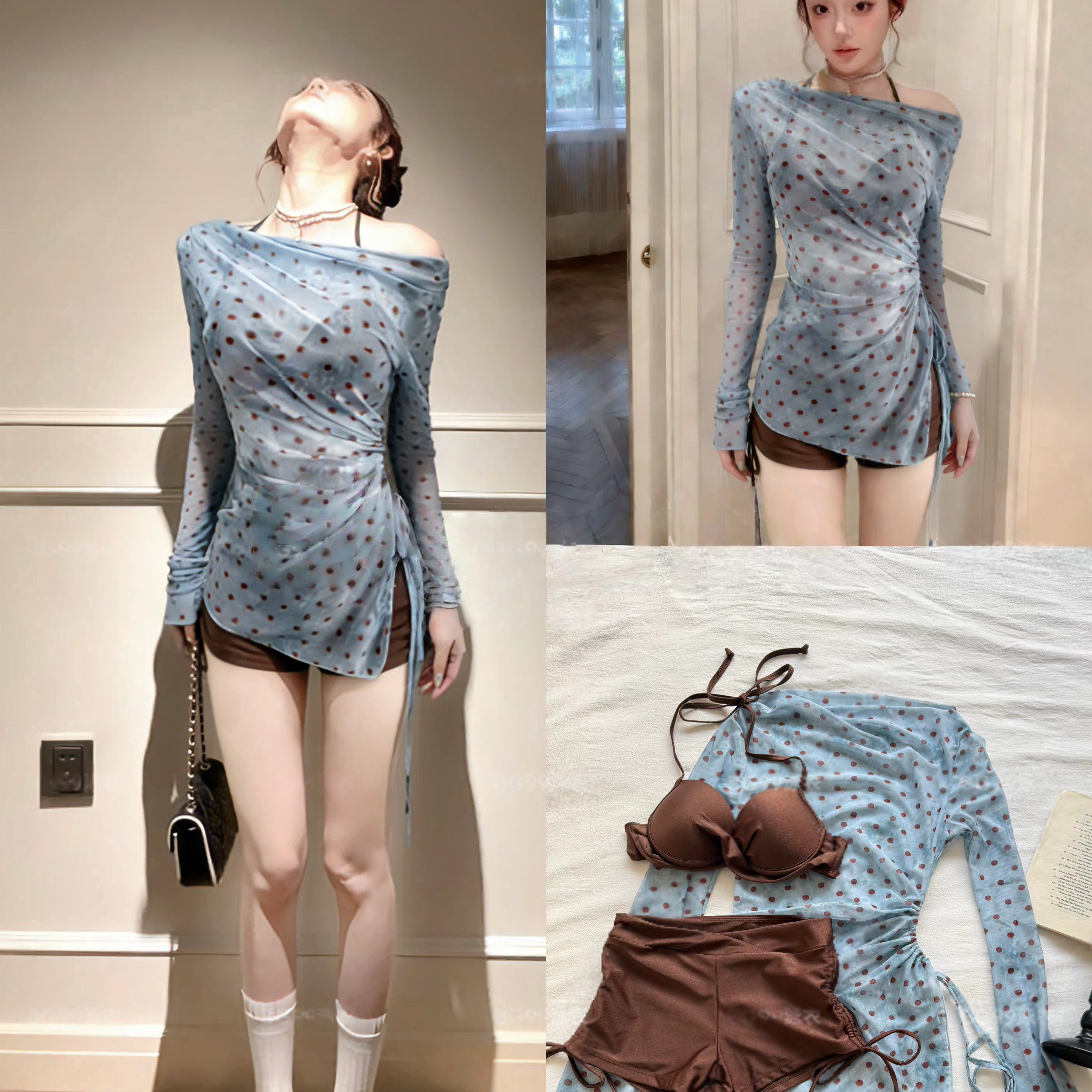 分体泳衣女比基尼三件套2026新款高级感海边度假温泉纯欲性感显瘦