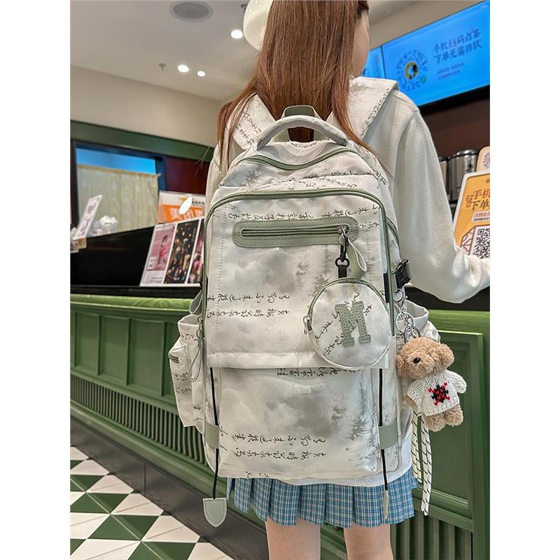 新中式书包女生初中生高中学生大容量背包多层高颜值大学生双肩包
