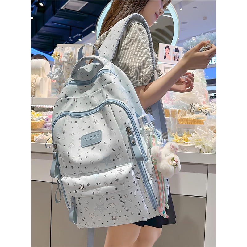 减负书包初中生女生高颜值大容量小学生三到五六年级中学生双肩包