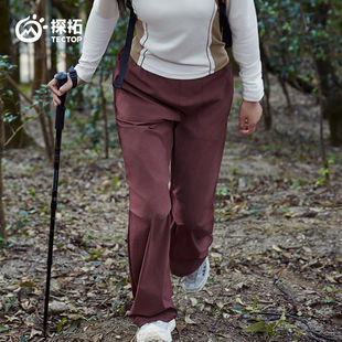透氣戶外登山徒步防潑水軟殼傘兵褲 探拓工裝 休閑褲 女春夏季 寬松型