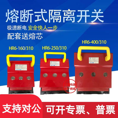 HR6-63A 100A 160A 250A400A630A熔断器式隔离开关 刀熔开关黄铜