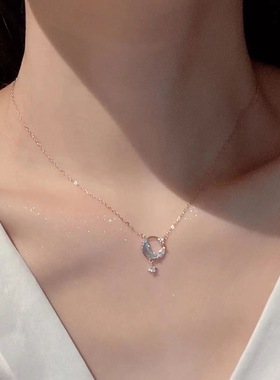 温柔仙气潮星辰揽月项链女百搭锁骨链轻奢小众设计感时尚项饰