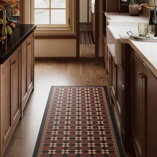 厨房覆古花砖地垫硅藻泥吸水脚垫满铺防滑防摔耐脏防油 布里斯美式