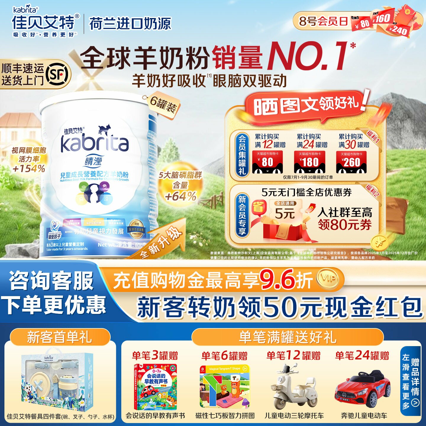 佳贝艾特晴滢成长儿童羊奶粉