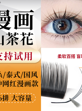 黑白橙漫画LC山茶花睫毛LBLD中式国风泰式狐系超软不散根嫁接专用