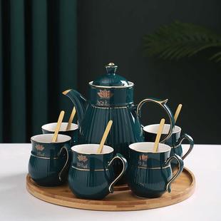 轻奢水具套装 欧式 家用客厅乔迁茶具整套水壶陶瓷喝水杯子茶杯结