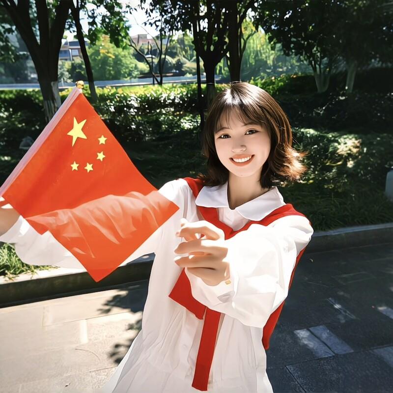 【我为祖国庆生】国庆节小国旗手摇旗女生节日氛围感拍照出片道具图片