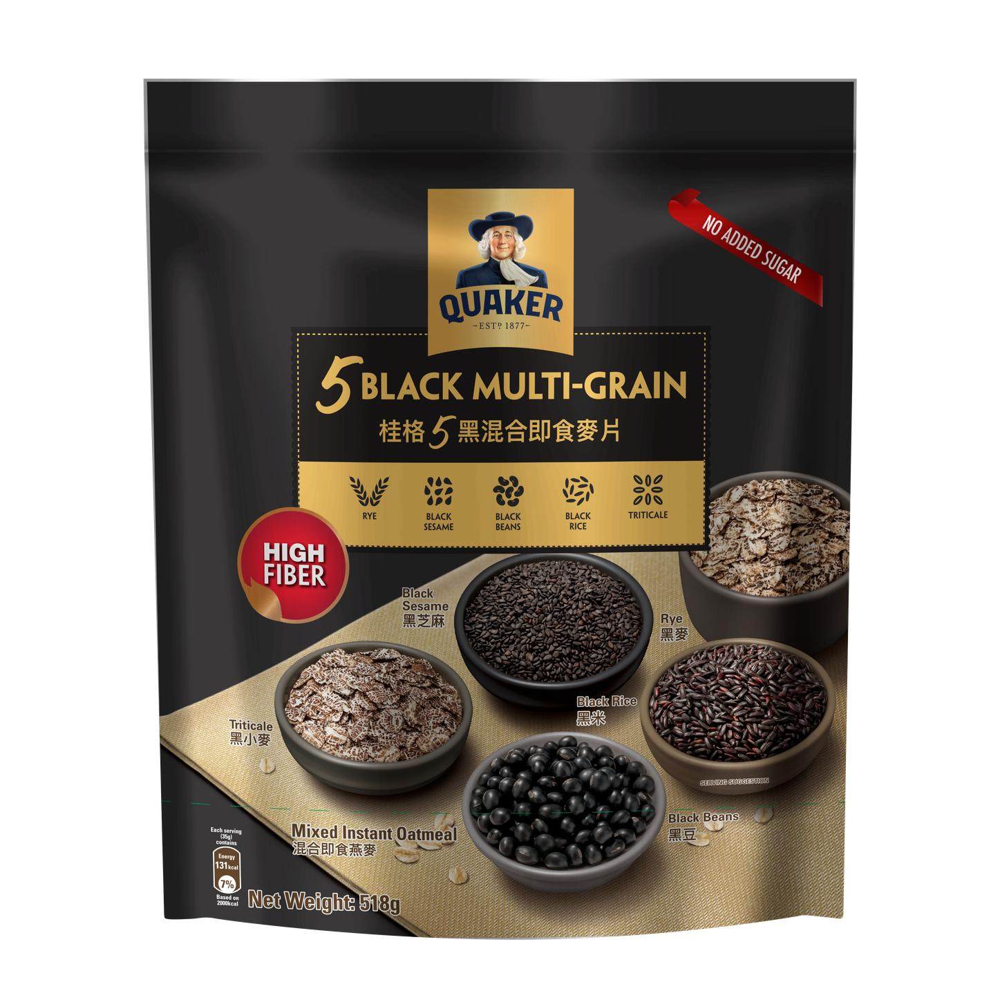 香港桂格五黑+1即食麦片黑芝麻黑米黑豆黑小麦黑麦片营养早餐518g,咖啡/麦片/冲饮,营养复合麦片,淘宝优惠券,粉丝福利购,淘宝优惠卷