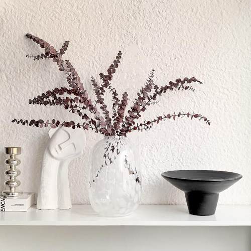 态生活轻奢风白色波点艺术玻璃花瓶家居客厅简约装饰摆件水培花器