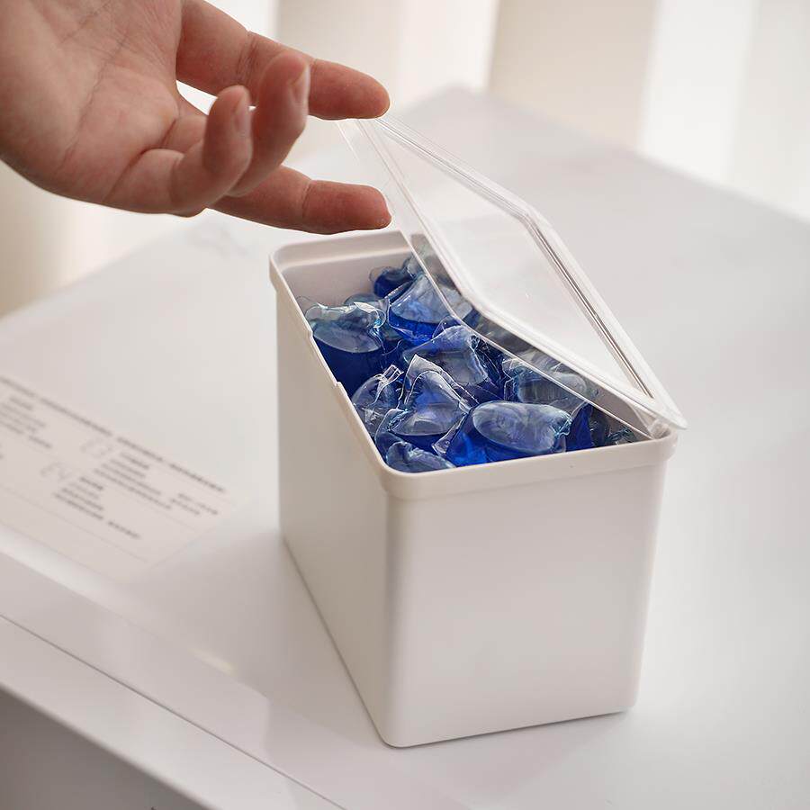 翻盖收纳盒抽屉小物件整理盒家用洗衣凝珠收纳罐桌面带盖子储物盒